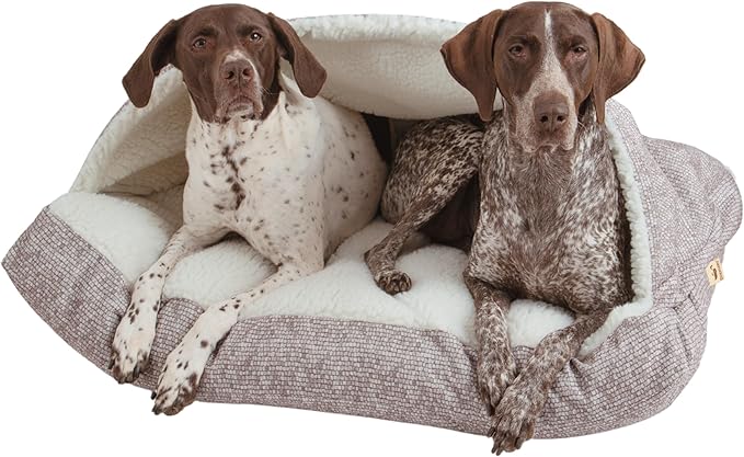 Snoozer Pet Products Luxury Rectangle Cozy Cave Dog Bed with Microsuede, Showdog Collection, Extra Large, Merlin Linen