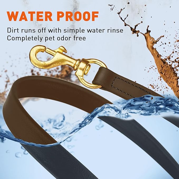 Viper Biothane K9 Working Dog Leash Waterproof Lead for Tracking Training Schutzhund Odor-Proof Long Line with Solid Brass Snap for Puppy Medium and Large Dogs, 33ft Dark Chocolate Brown
