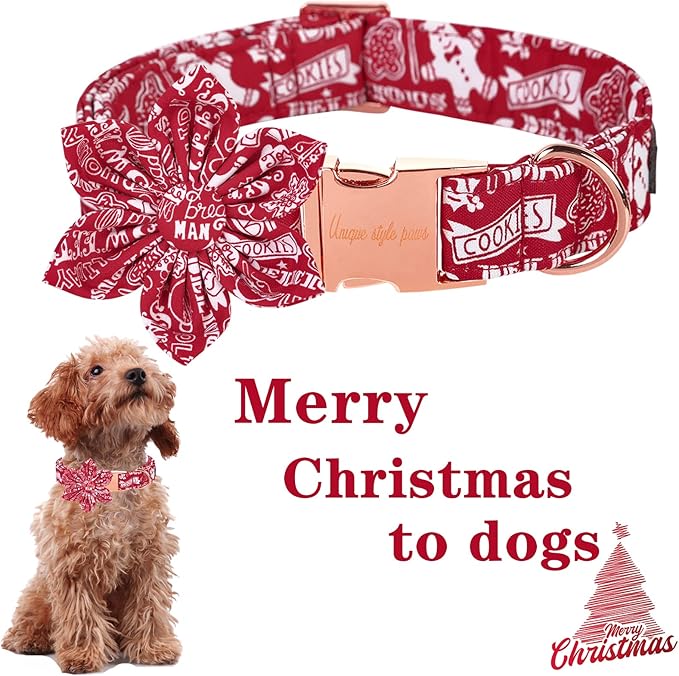 Unique style paws Cotton Dog Collar with Bow Puppy Collar with Green Flower for Small Medium Large Boys Girls Dogs