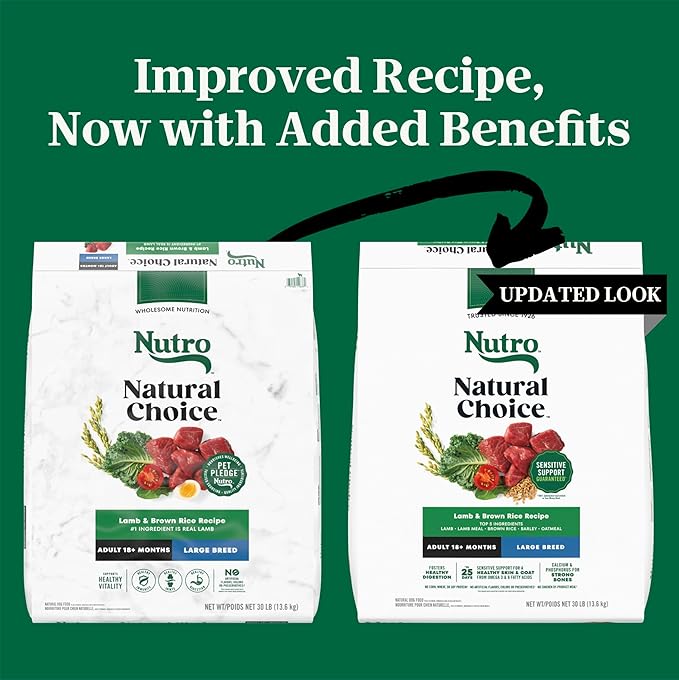 Nutro Natural Choice Adult Large Breed Dog Food Dry, Lamb & Brown Rice Recipe, 30 lb. Bag