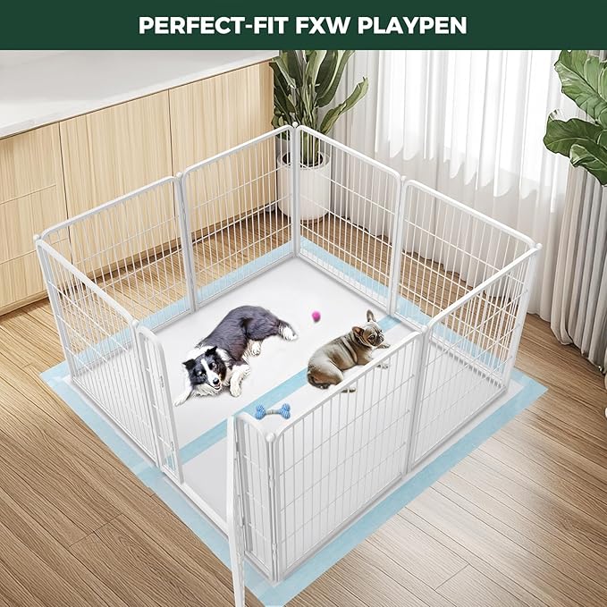 FXW XXL Puppy Pee Pads for Dogs 51x29 inch 50 Count, 5 Layer Super Absorbent & Leak Proof-Thickened Disposable Potty Training Pad, Fits 24" H 6/8 Panel FXW Playpen-Blue (Playpen not Included)