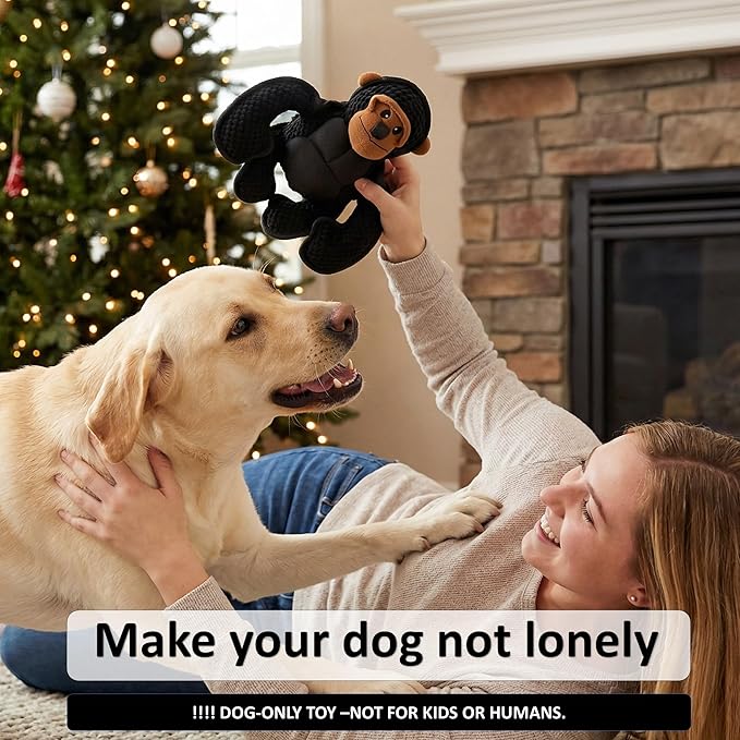 LydaPKS Plush Stuffed Squeaky Dog Toys, Tough Dog Toy Large Breed, Dog Chew Toys for Large Dogs,Chew Dog Toys to Keep Them Busy,11" x 11" Gorilla