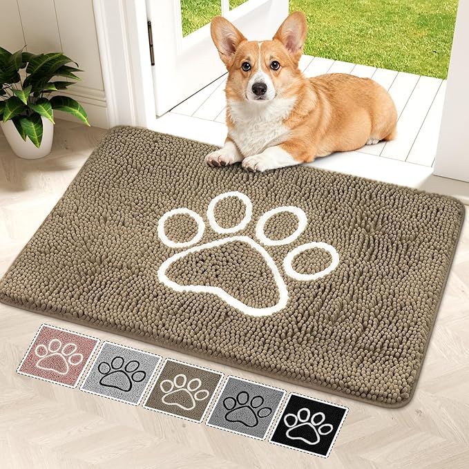 Bcoimo Super Absorbent Dog Door Mat, 36"*24" Anti Slip Mat for Muddy Paws, Pet Rugs for Dirty Paws Washable That Absorbs Moisture and Dirt, for Dog Cage and Pet Resting Carpet