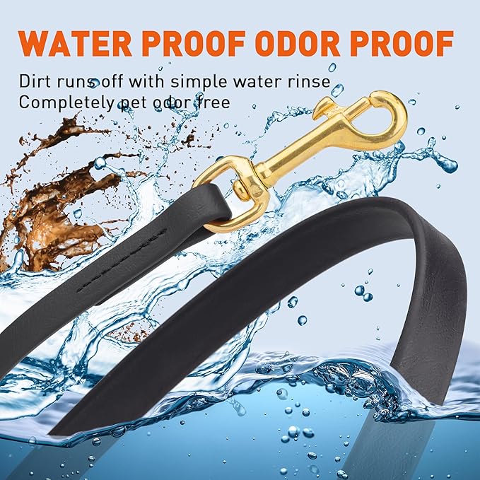 Viper K9 Biothane Working Dog Leash Waterproof Lead for Tracking Training Schutzhund Dog Sport & Search - Odor-Proof Long Line with Solid Brass Snap for Puppy Medium and Large 1/2" x 4ft Black