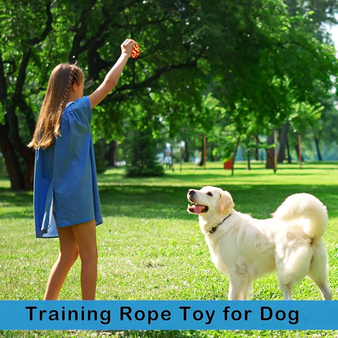 Chitidr 12 Pcs Large Dog Rope Ball for Aggressive Chewer 3.54 Inches Dog Rope Chew Toy for Medium Large Breeds Ball Dental Pack for Teething Chew Biting Training