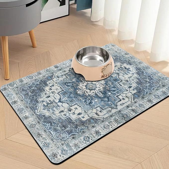 Pet Food Mats for Floor, Absorbent Dog Mat for Food and Water Dispenser Mat, Dog Food Mat Quick Dry Cat Food Mat Pet Supplies