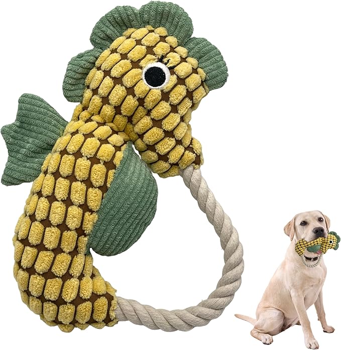 Sumuyo Plush Wrinkled Squeaky Dog Toy,2-Pack The Best Durable Teething Puppy Rope Chew Toy Keeps Them Busy Playing Hide-and-Seek Suitable for Puppy, Medium Dogs and Large Dogs (Green)