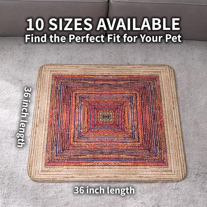 Dog Pee Pads Training Pads Upgrade Triple Thickness All-Purpose Super Absorbent & Leak-Proof, Quick Dry and Leak-Proof and Odor Control (Sisal Bohemian Print, 36" x36"x2PCS)
