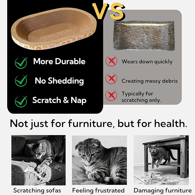 5 Pack Large Cat Scratcher Cardboard, Oval Cat Scratcher Bed Cat Scratch Pad Board Lounge Couch for Indoor Cats Bowl Shaped Cat Scratching Post Nest for Cats Grinding Claw Furniture Protector