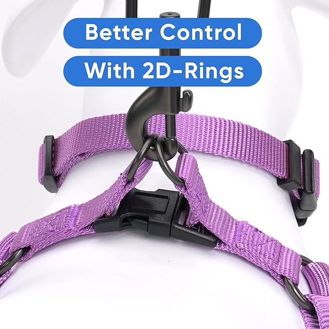 Pawtitas Solid Step-in Dog Harness – Adjustable No-Pull Vest for Puppies to Seniors, Safe & Comfortable XS Orchid