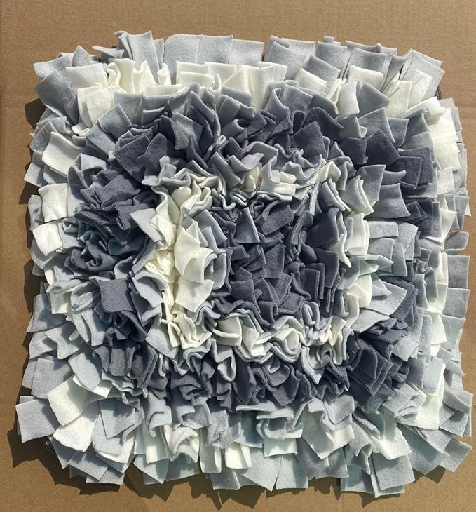 Light Grey,Square,50x50cm Large Size,Washable Anti Slip,Big Tough for Large Dog Feeding mat, Food Puzzles, Sniffing Foraging Snuffle mat