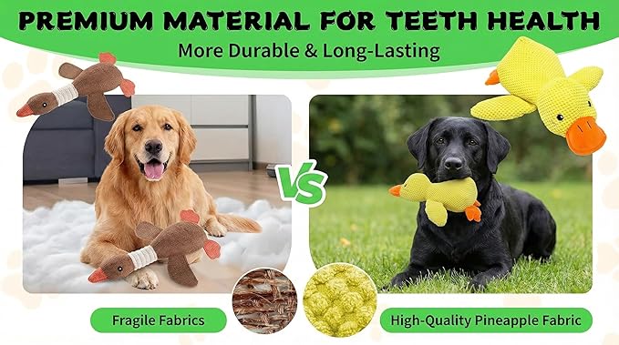 Paw-FECT Piece Plush Calming Duck Dog Toy, with Quacking Sound, Emotional Support Soft Chew Toy, Great for All Breed of Dogs