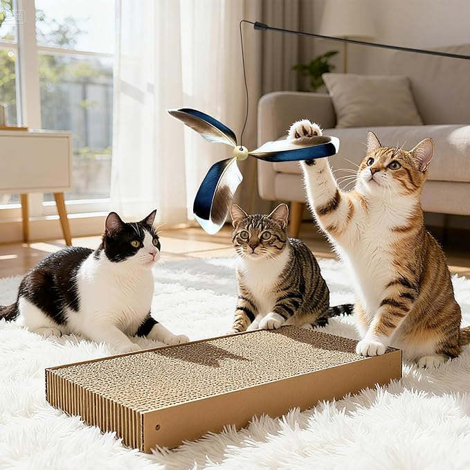 12Pcs Spinning Feather Propeller Refills for Cat Wand Toy,Interactive Cat Toys Replacement Wand Teasers Attachments