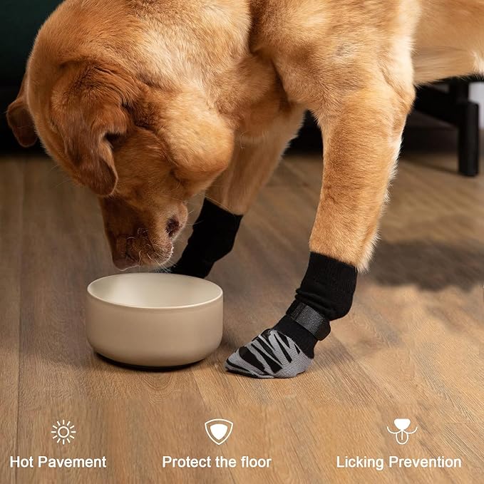 Premium Non-Slip Dog Socks for Hardwood Floors - Extra-Thick Grip That Works Even When Twisted - Prevents Licking, Slipping, and Great for Dog Paw Protection - (Size X-Small) (X-Small)