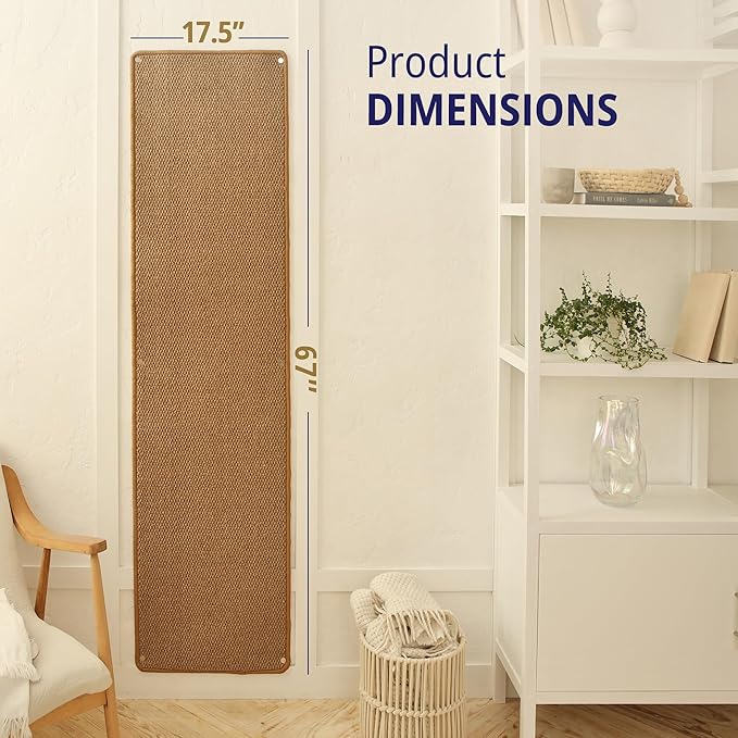 Cat Wall Climbing Carpet - Cat Wall Climber 67" x 17.5" with Fixed Nails – Scratching Rug Wall Scratchers for Indoor Cats | Climbing Wall Carpet | Scratching Mat.
