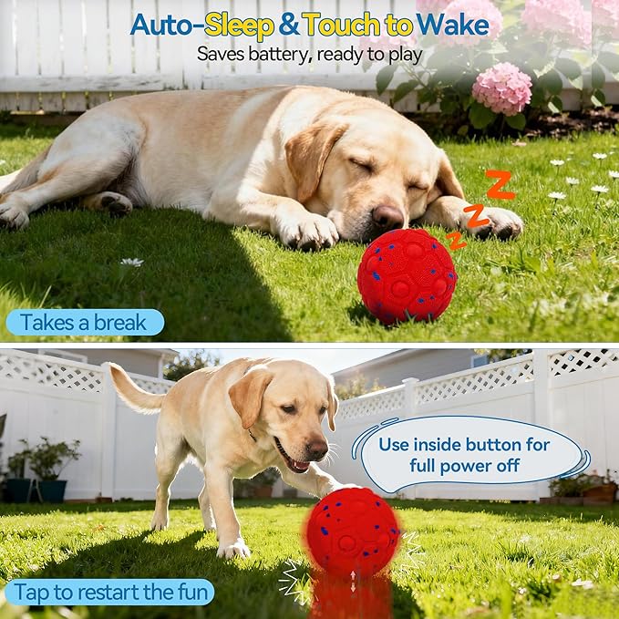 Newget Interactive Dog Toy Ball with Remote, 3 Modes Smart Moving Dog Balls with Touch Wake-Up, Automatic Bouncing/Rolling Chew-Resistant Ball for Medium & Large Dogs to Keep Busy, Indoor/Outdoor