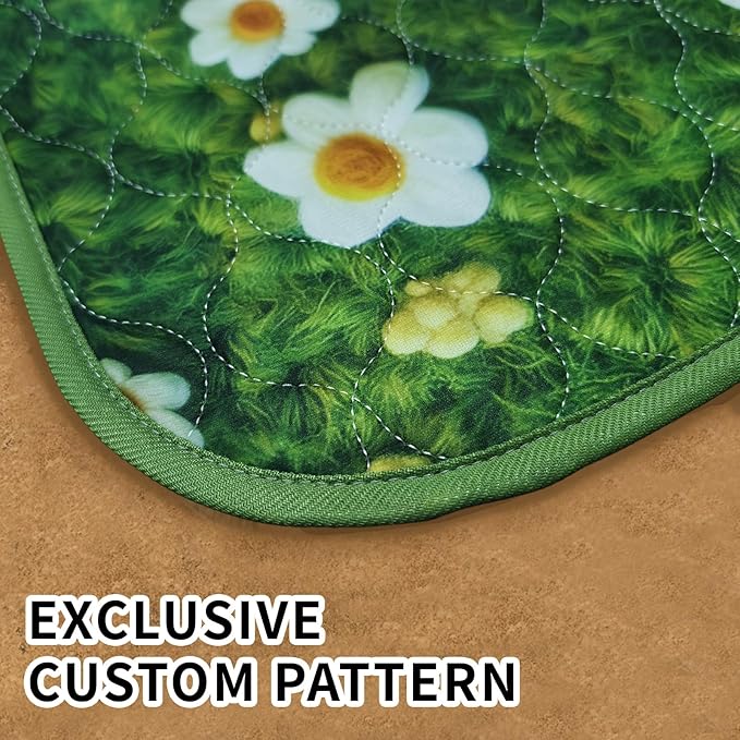 Dog Pee Pads Training Pads Upgrade Triple Thickness All-Purpose Super Absorbent & Leak-Proof, Quick Dry and Leak-Proof and Odor Control (Yellow Daisy on Green, 36" x72"x2PCS)