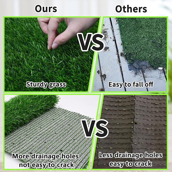 Grass Pad for Dogs 51.2 x 31.5 inches - Strong Absorbency Soft Artificial Grass for Pets Potty Training - Easy to Clean - for Dog Indoor Outdoor Use (1 Pack)