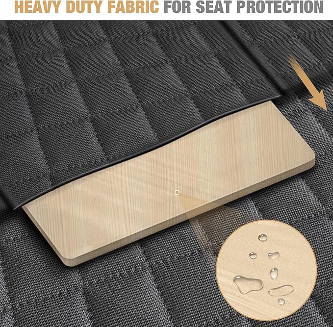 Lekereise Back Seat Extender for Dogs, Hard-Bottom Hammock Holds up to 400 lb, Waterproof with Mesh Window & Storage Pockets – Universal Fit, Black