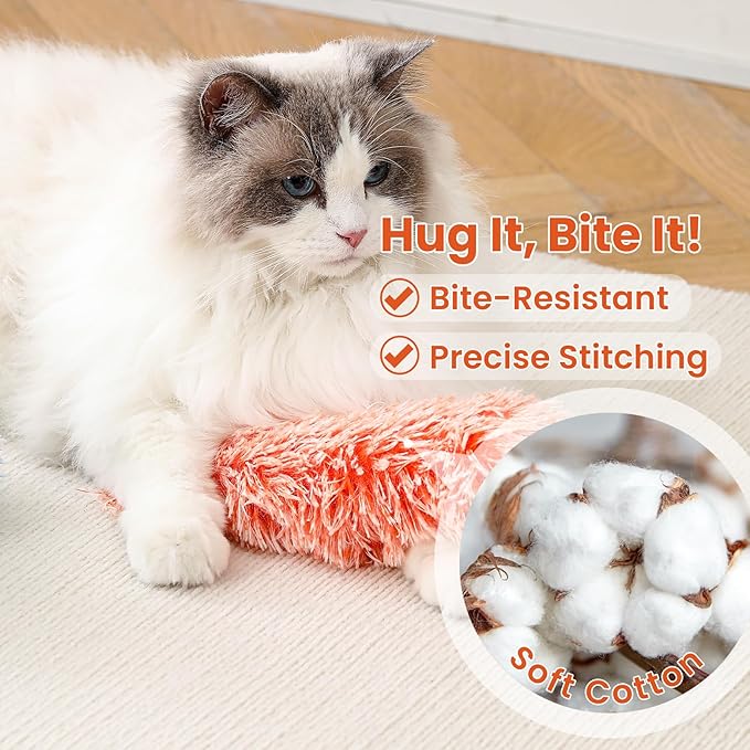 Petinstinct 3 Pack Cat Pillow Toys with Catnip, Soft Plush Crinkle Cat Kicker Toys, Interactive Indoor Kitten Chew Toys for Kitty Exercise, Catnip Toys, Promotes Self Play