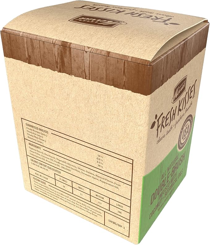 Merrick Fresh Kisses Natural Dental Chews Infused With Coconut And Botanical Oils For Large Dogs Over 50 Lbs - 22 ct. Box