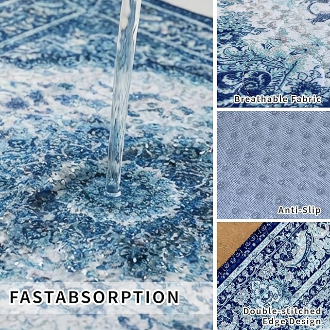 Dog Pee Pads Training Pads Upgrade Triple Thickness All-Purpose Super Absorbent & Leak-Proof, Quick Dry and Leak-Proof and Odor Control (Blue/Multi, 48" x48"x2PCS)