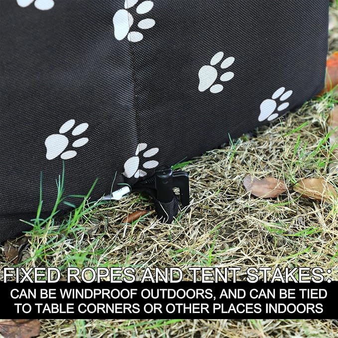 Soaoo 3 Pcs Cat Houses for Outdoor Stray Cats Shelter Weatherproof Outside House Indoor Foldable Pet Cave with Tent Stakes for Wild Animal Dogs(Paw Style)
