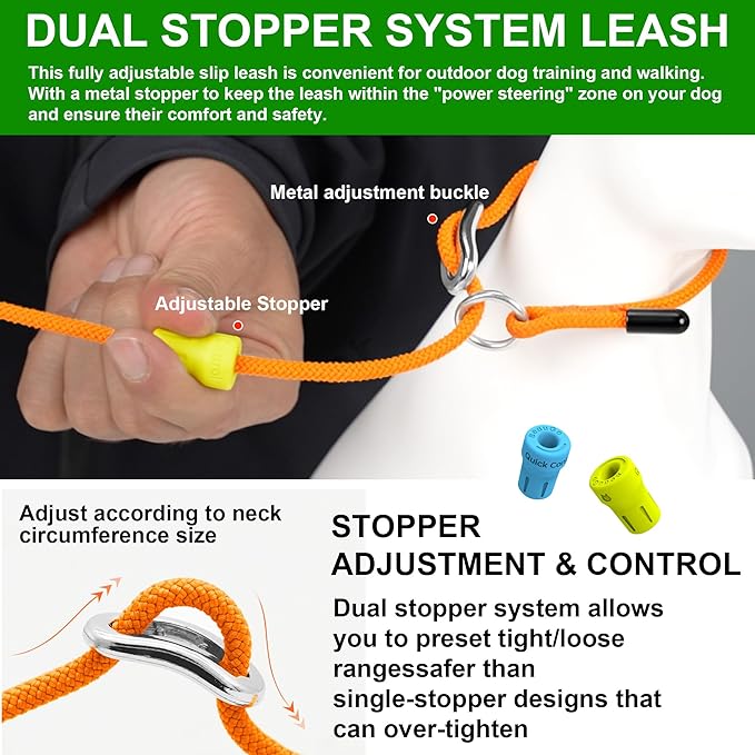 BeauGo|Dog Leash Slip Lead|Dog Training Lead,Trainer Rope Specifically Designed for DogTraining and NGKC Competition,Professional Dog Leash for Small Medium Large Dogs.Thin Slip Leads for Dogs 4 FT
