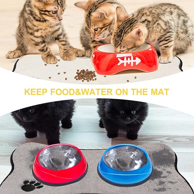 Pet Bowl Mat Drying mat Prevent Water and Food from Spilling (2pack)