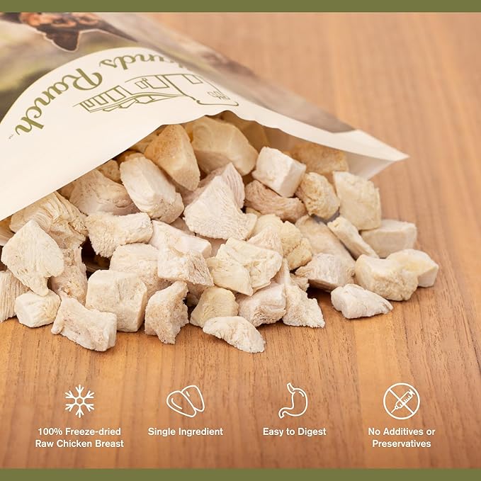 BADLANDS RANCH - Superfood Bite, Freeze-Dried Raw Dog Treats - Protein Rich, Train & Reward, Traceable Single Ingredient by Katherine Heigl (Chicken Breast)