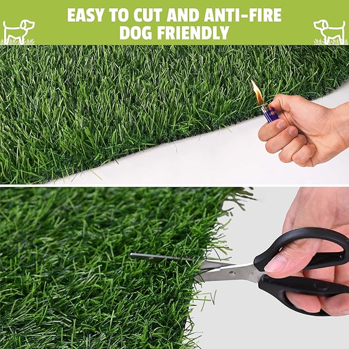 Grass Pad for Dogs, 120" x 36" Artificial Turf for Pets Potty Training, Fake Grass Mat with Drainage Holes, Easy to Clean, Large Turf Rug Outdoor Indoor Use