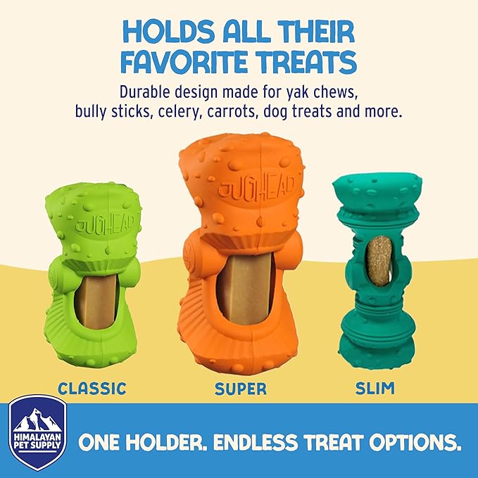 Himalayan Jughead Slim Dog Chew Holder - Holds Chews & Treats for Dogs, Slows Down Fast Chewers for Long Lasting Chews - for Himalayan YUM and Churro Treats, and Veggie Treats Like Apples & Carrots
