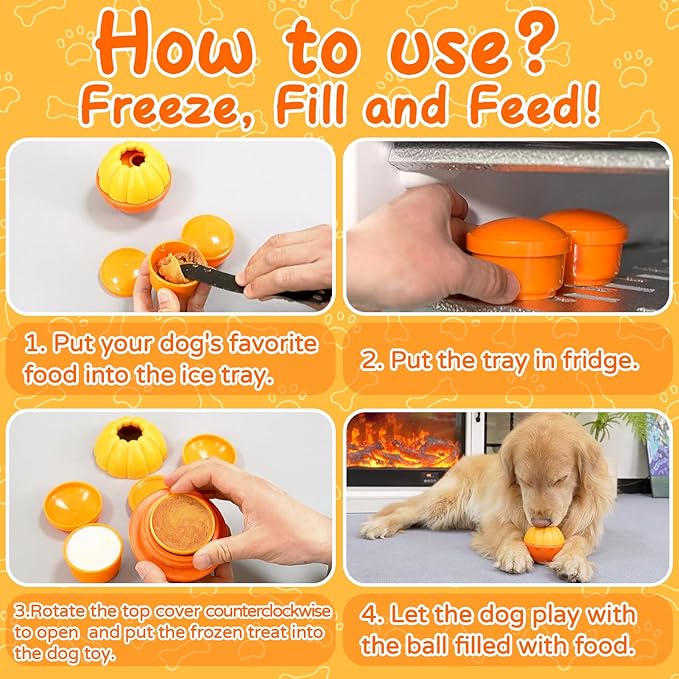 Dog Frozen Treat Toy to Keep Them Busy, Treat Dispensing Toy, Dog Chew Toys for Aggressive Chewers, Slow Feeding Interactive Toys for Small Medium Dogs, Easy to Clean