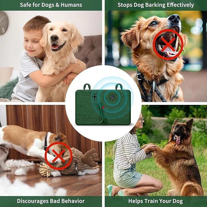 Anti Barking Devices for Dogs, 50FT Ultrasonic Dog Bark Control Devices with 4 Modes, Ultrasonic Dog Deterrent Bark Box Sonic Dog Barking Deterrent Devices for Indoor/Outdoor Dog Use