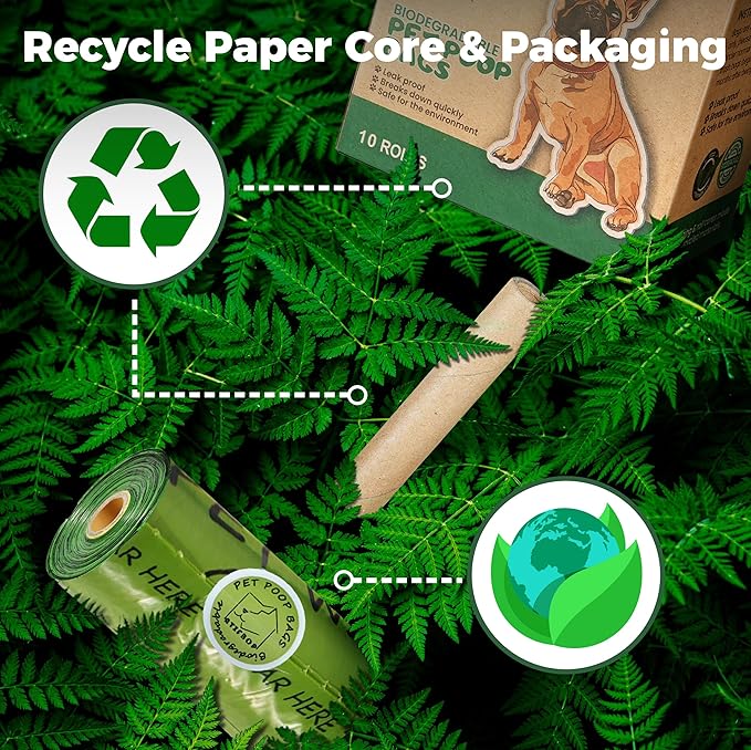 ATIFBOP Biodegradable Dog Poop Bags Rolls 360 Count Scented, Leak Proof and Extra Thick Waste Bag Refill (Scented)