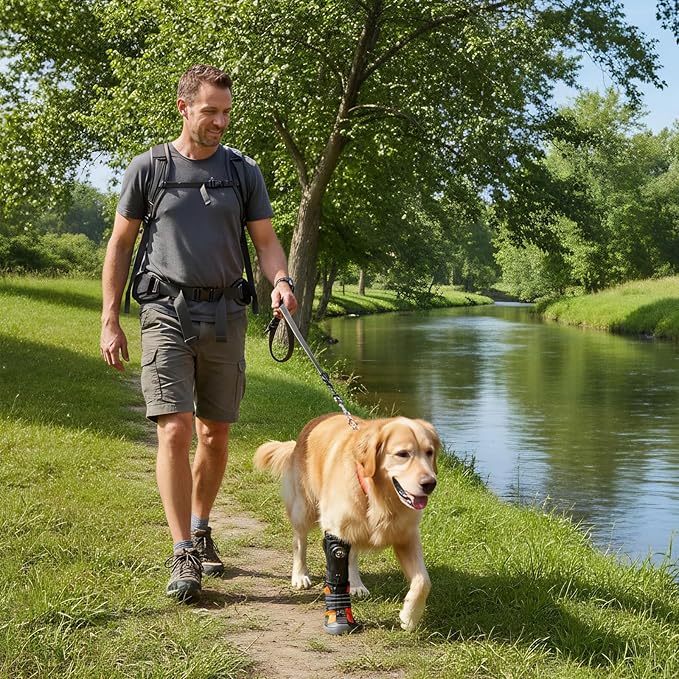 YAQUHO No Knuckling Brace for Dogs - Drop Foot Support with Adjustable Reel, Corrective Outdoor Pet Shoes - Helps Lift Toes for Nerve Conditions, Arthritis & Mobility Issues (L)
