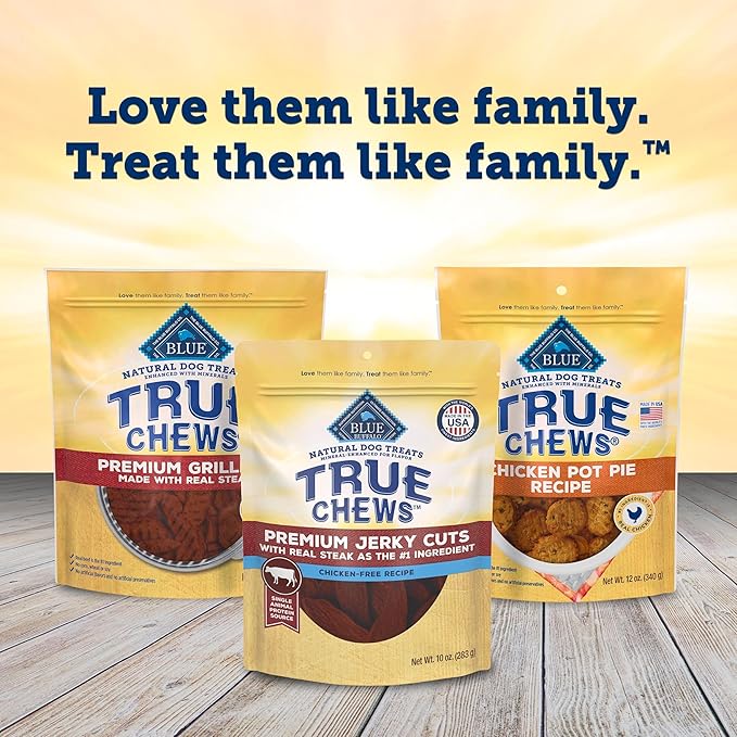 Blue Buffalo True Chews Premium Jerky Cuts Natural Dog Treats, Steak 10 oz bag