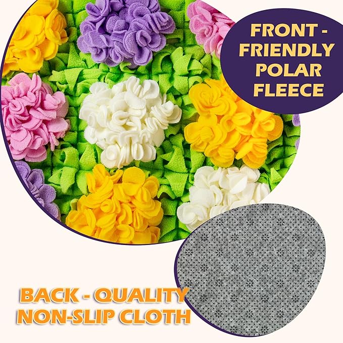 Snuffle Mat Flowerball - 23.62" x 15.75" Dog Sniffing Mat for Smell Training & Slow Eating