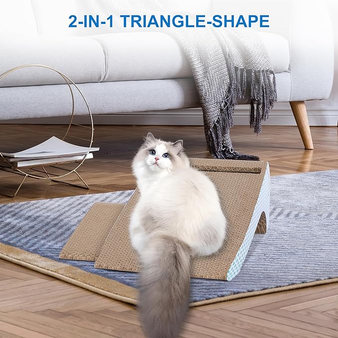 Slope Cut Ball Cat Scraper Combination - Durable Cat Leisure Bed - Indoor Scraper and Play House - Corrugated Toy Cats Birthday - 17.1L*7.4W*6.5H