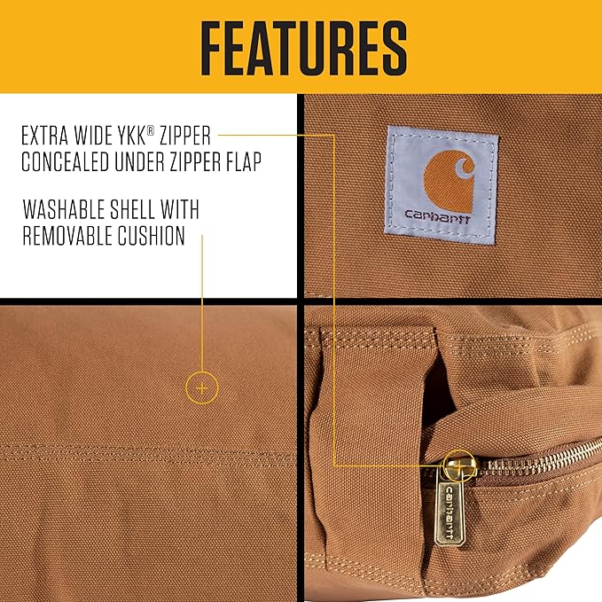 Carhartt Durable Canvas Pet Bed, Water Resistant Firm Duck Dog Bed, Deep Wine, Medium
