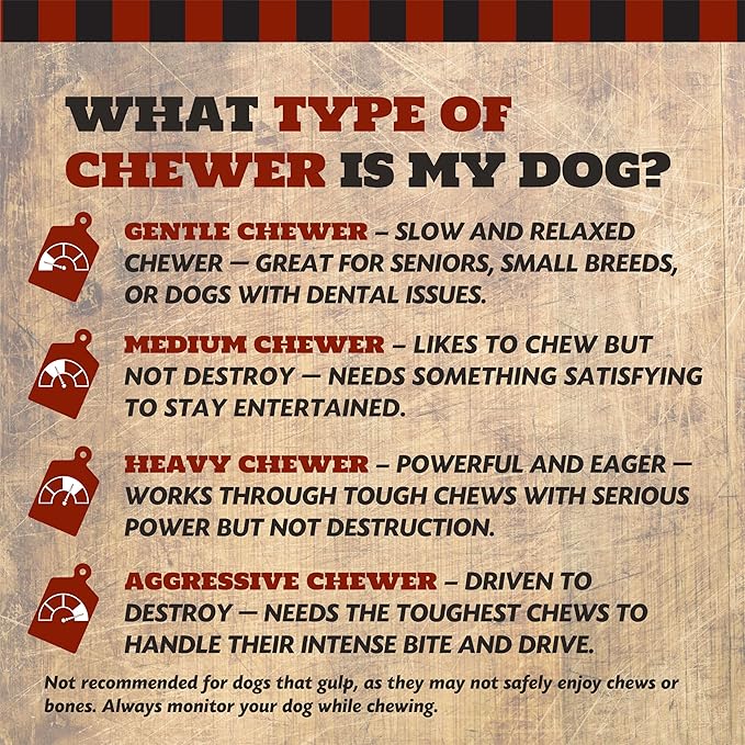 4" Beef Marrow Dog Bones for Aggressive Chewers, Large and Medium Breed Dog Treat, Natural, Tough, Chew Toy, Made in The USA, 3 Count