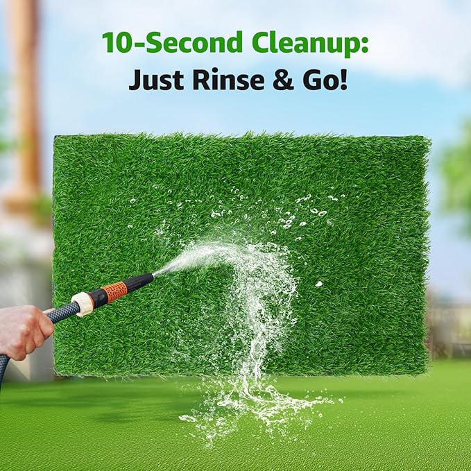 Fake Grass for Dogs - Artificial Pee Grass for Dog Potty Tray Training Pet Turf - Indoor and Outdoor Mat for Pet Training with Drainage Hole (39.4" X 19.7")