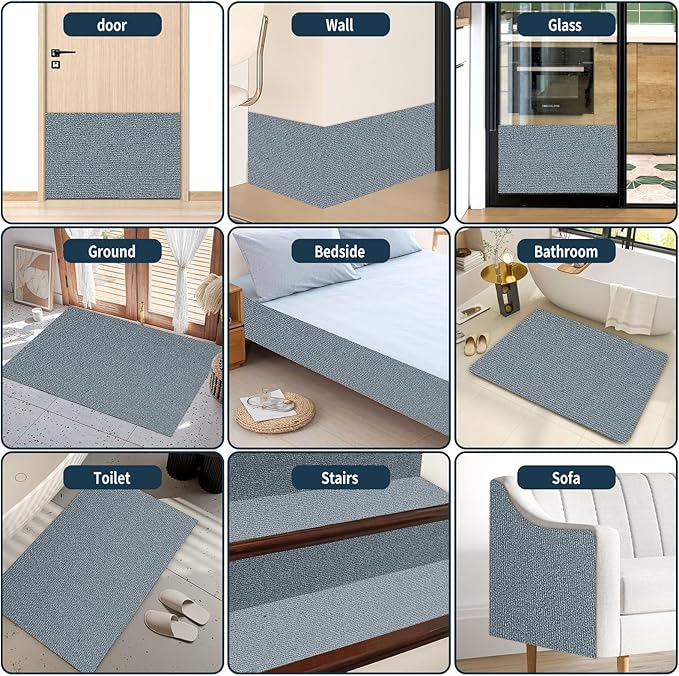 2 Pcs 39.4"X15.8" Cat Scratch Mat for Furniture and Wall Protectors, Trimmable Self-Adhesive Cat Scratch Pads, DIY Cat Scratcher for Covering Cat Tower and Couch Protector (Light Grey)