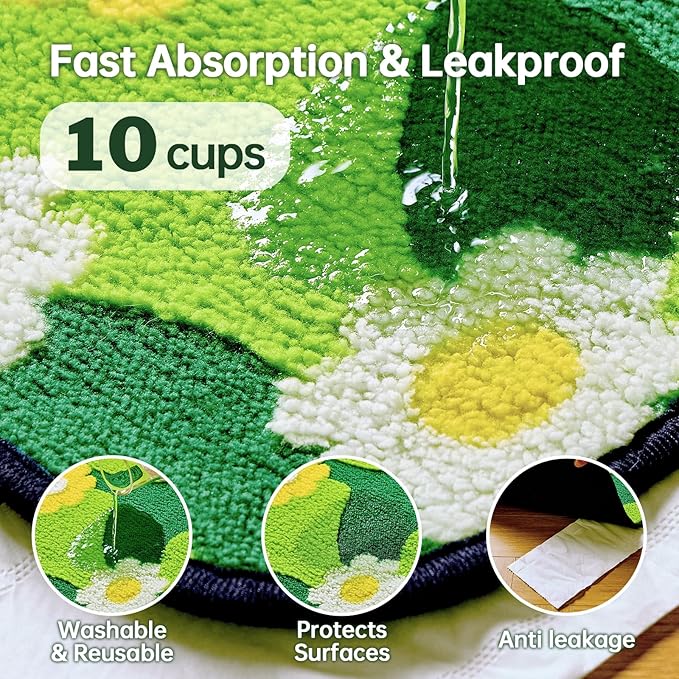 Qeils Reusable Puppy Pads for Small Dogs, Washable Pee Pads with Non-Slip , Absorbent Leakproof Mat for Crates, Playpens, Pet Beds & Whelping, Indoor Potty Training Grass Green, 30"x34", 4 Pack