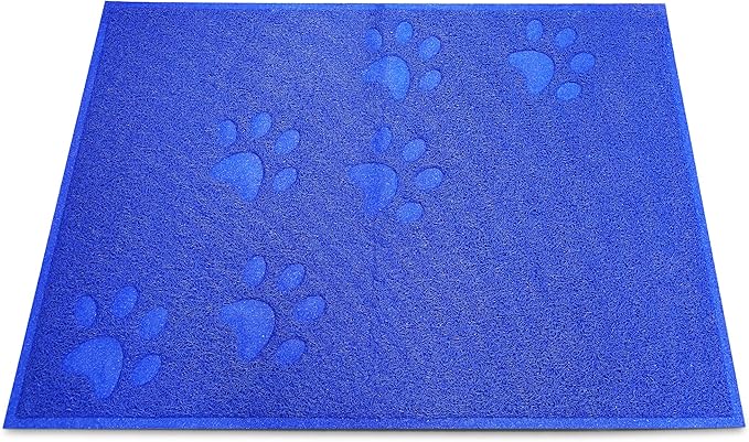 Andalus Extra Large Cat Litter Mat, Pack of 1 - Waterproof, Non-Slip & Easy to Clean Cat Litter Box Mat for Extra Efficient Pet Litter-Trapping, Blue (35” X 23”)