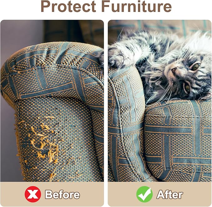 uxcell Self-Adhesive Cat Scratching Mat, 1 Roll 39.4" x 15.8" Couch Protector from Cat Claws for DIY Sofa, Wall, Doors, Cut Anti Cat Scratch Pad Carpet Mat, Light Gray