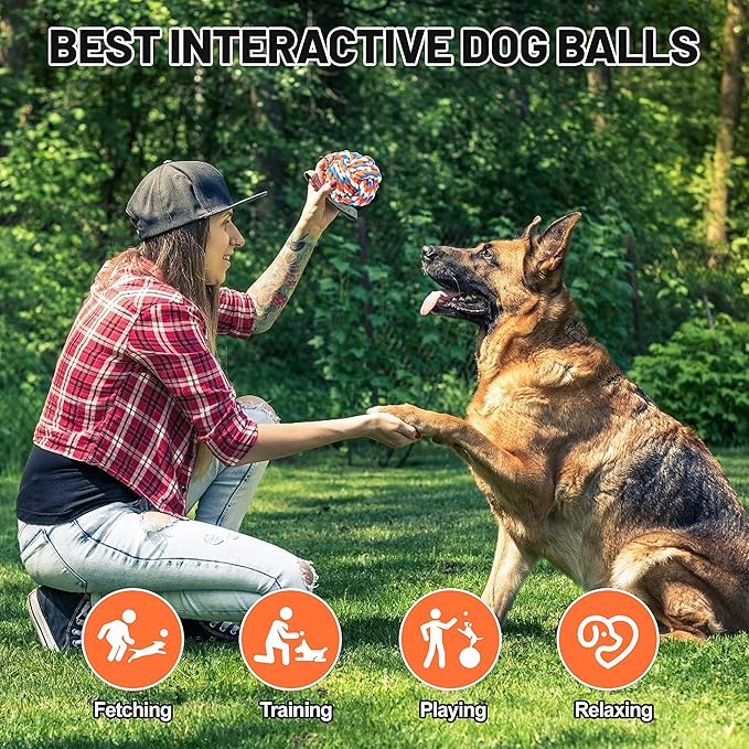 GASAPET Dog Rope Toys for Aggressive Chewers, Nearly Indestructible Dog Toys Set for Large/Medium Dogs, Heavy Duty Natural Cotton Rope Chew Toy for Teething, Tug Toy 5 Pack