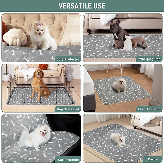 Eterish Reusable Washable Pee Pads for Dogs Small/Large/Extra Large 18'' x 24'' 2 Pack, Absorbent Pet Puppy Dog Training Pads Non-Slip, Waterproof Whelping Potty Pads for Dogs Leak-Proof