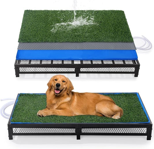HOMBYS Porch Potty for Dogs with Drain, Artificial Grass Dog Potty Tray for Indoor & Outdoor,Pet Litter Box for Small & Large Dog,Puppy Toilet for Patio (47" L x 23" W x 6" H)