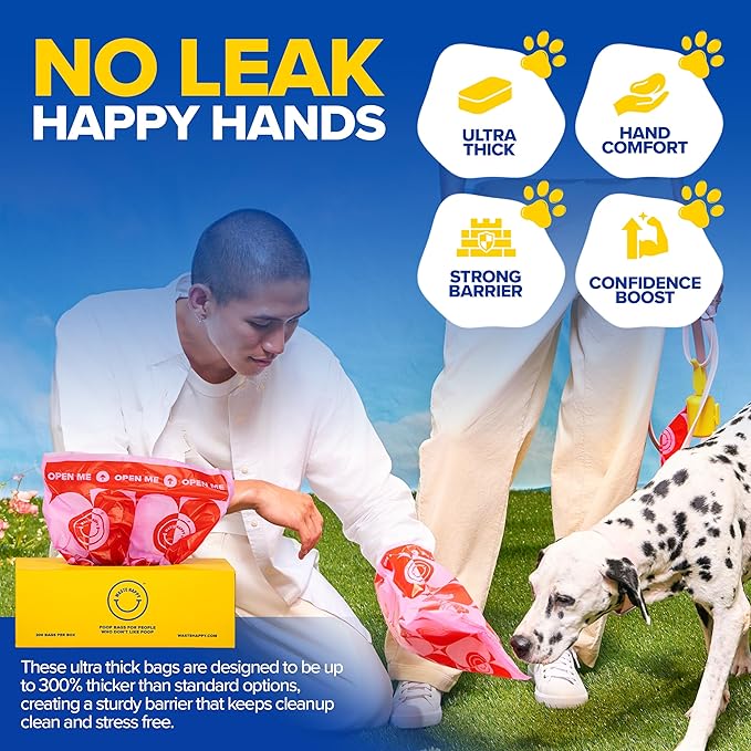 Poop Bags for Dogs 200 Count - 14" Extra Long Leak-Resistant Waste Bag Tissue Box - Unscented Extra Thick Poop Bag, Easy to Tear Dog Bags for Poop - Convenient Dispenser Box - Dog Supplies